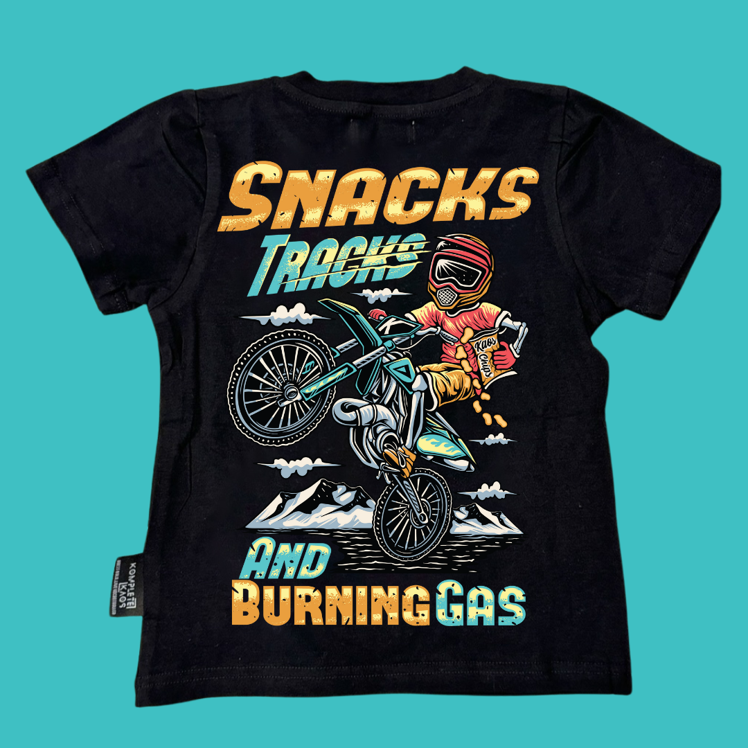 Snacks, Tracks, and Burning Gas Graphic Tee