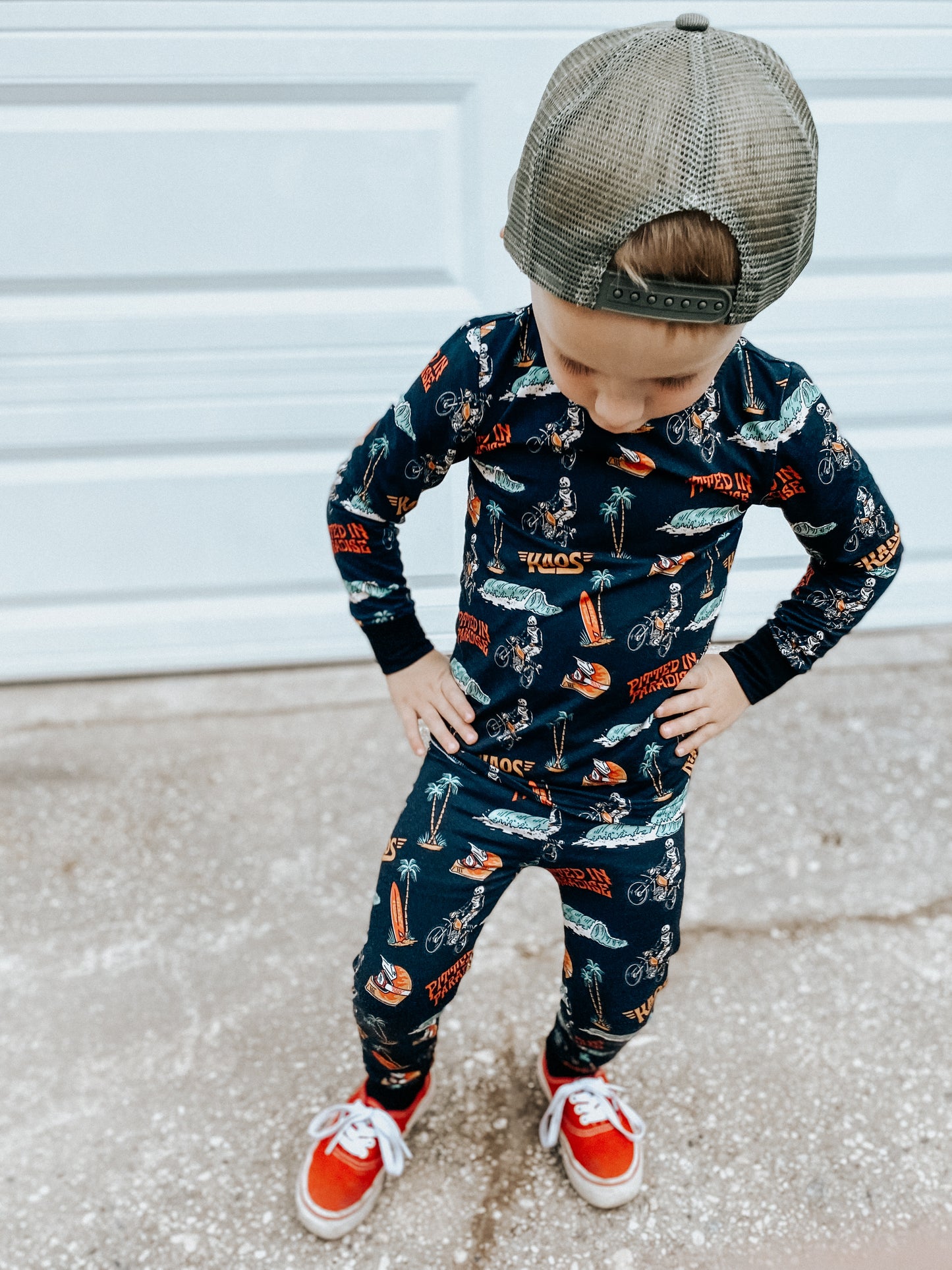Pitted in Paradise Bamboo Pajamas 2 Piece