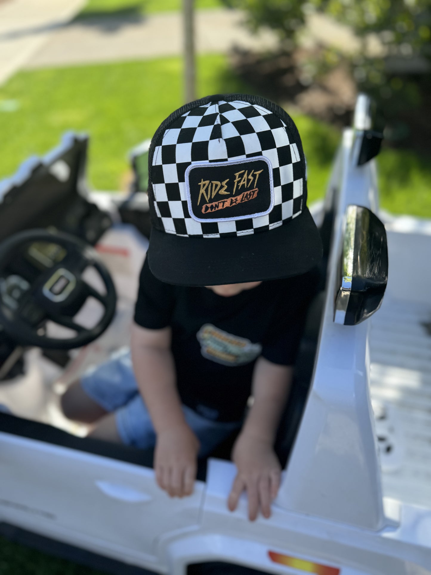 Checkered Ride Fast Snapback (Black Bill)