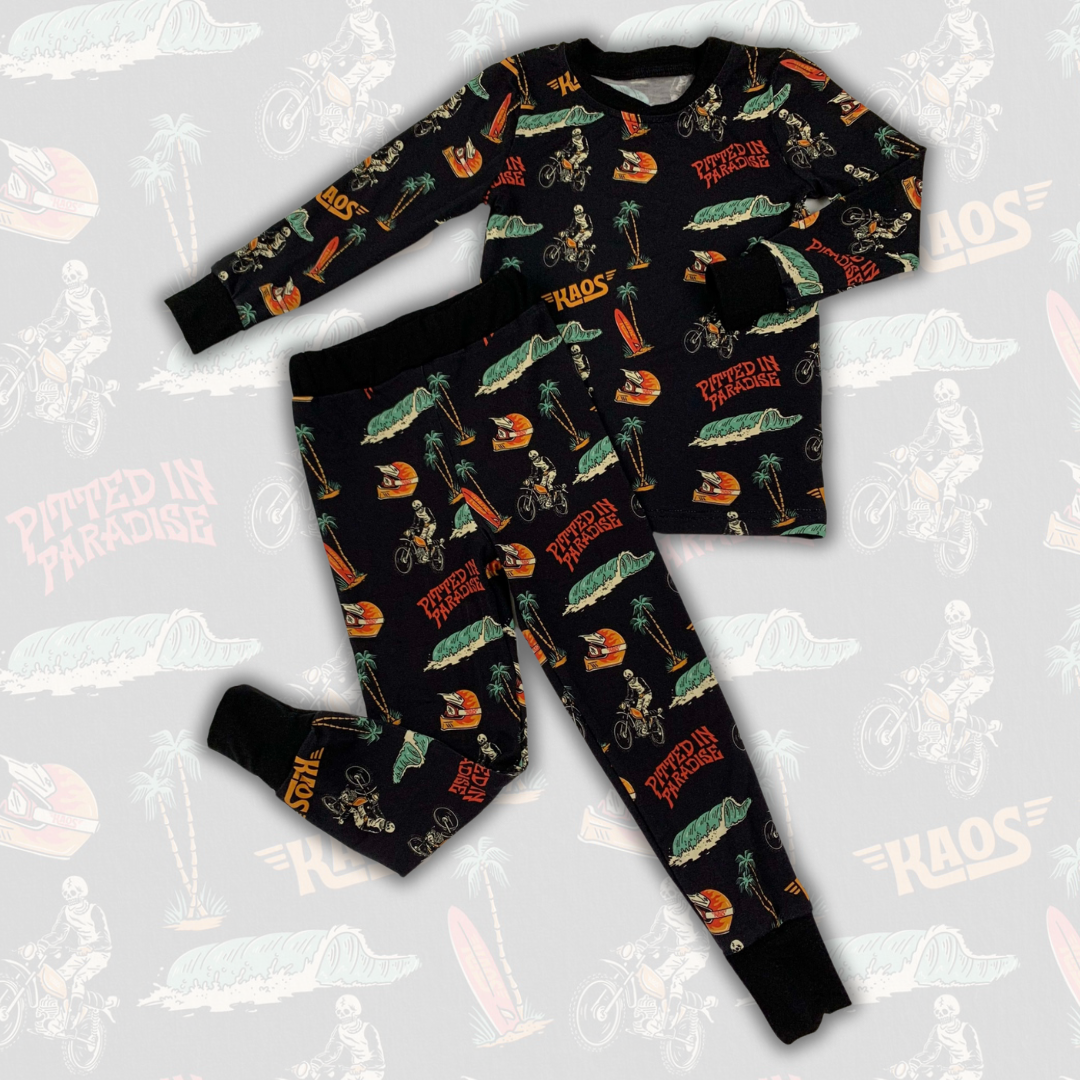 Pitted in Paradise Bamboo Pajamas 2 Piece